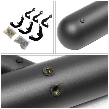 ESTRIBOS 3" - ROUND - EXTENDED - 07-17 CHEVY SILVERADO 1500, GMC SIERRA 1500 / 07-19 CHEVY SILVERADO 2500HD, 3500HD, GMC SIERRA 2500HD, 3500HD - CREW CAB - MATTE BLACK