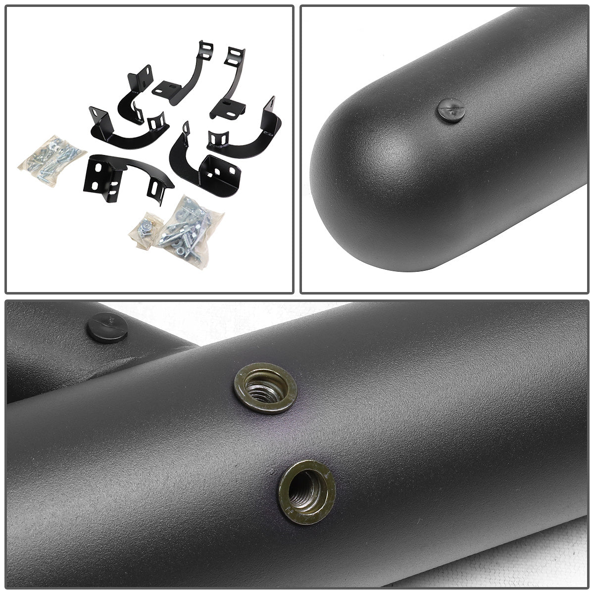 ESTRIBOS 3"- ROUND - EXTENDED - 09-18 DODGE RAM 1500 / 11-20 DODGE RAM 2500, 3500 / 2010 DODGE RAM 2500, 3500 - CREW CAB - MATTE BLACK