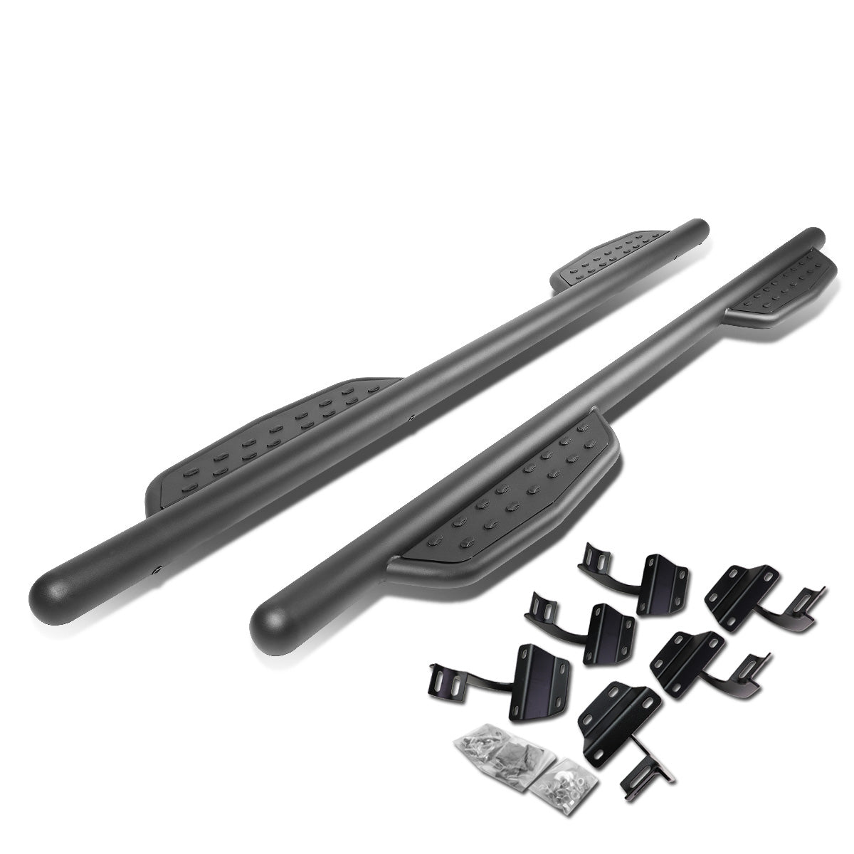 ESTRIBOS 3" - ROUND - EXTENDED - 15-17 FORD F-150 - CREW CAB - MATTE BLACK