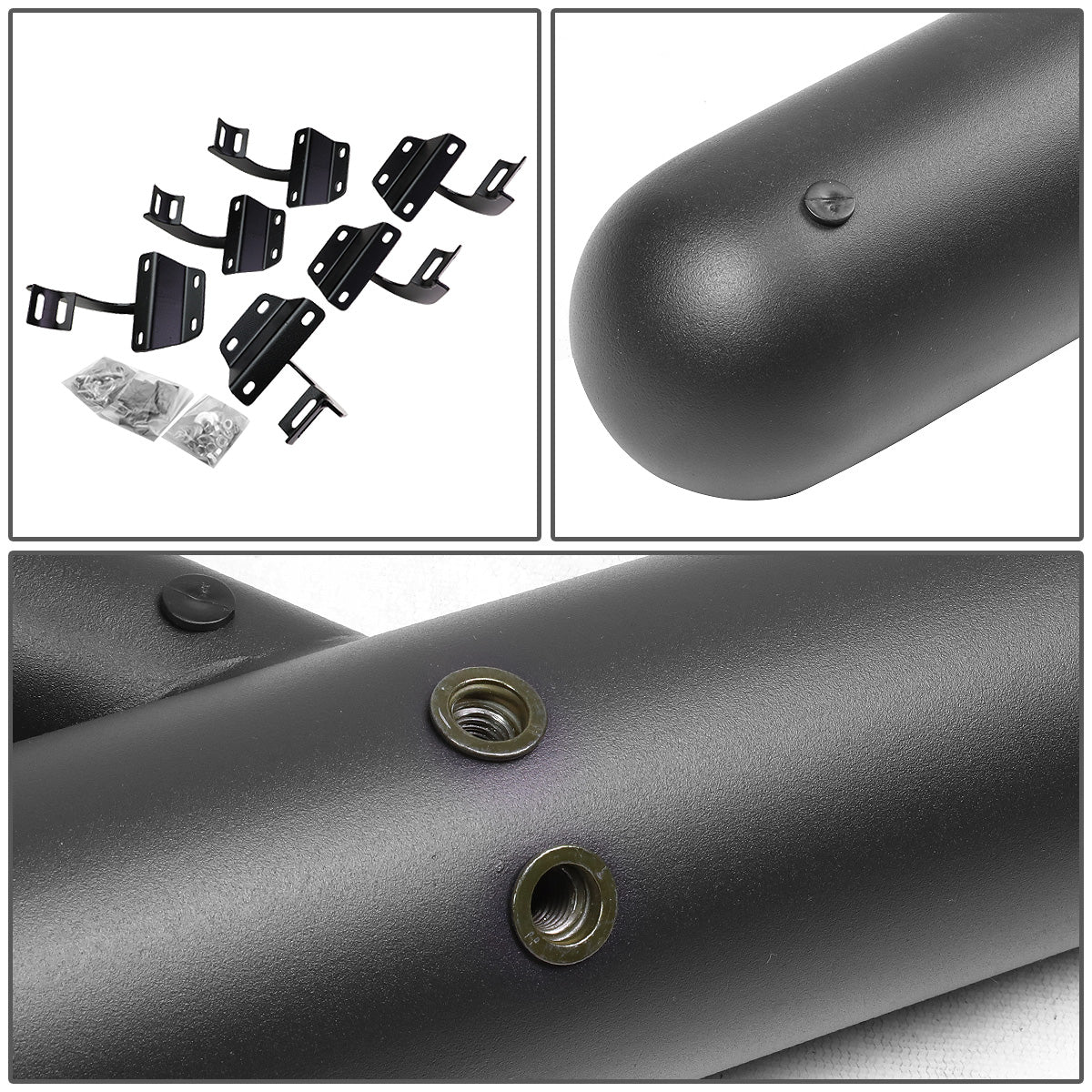 ESTRIBOS 3" - ROUND - EXTENDED - 15-17 FORD F-150 - CREW CAB - MATTE BLACK