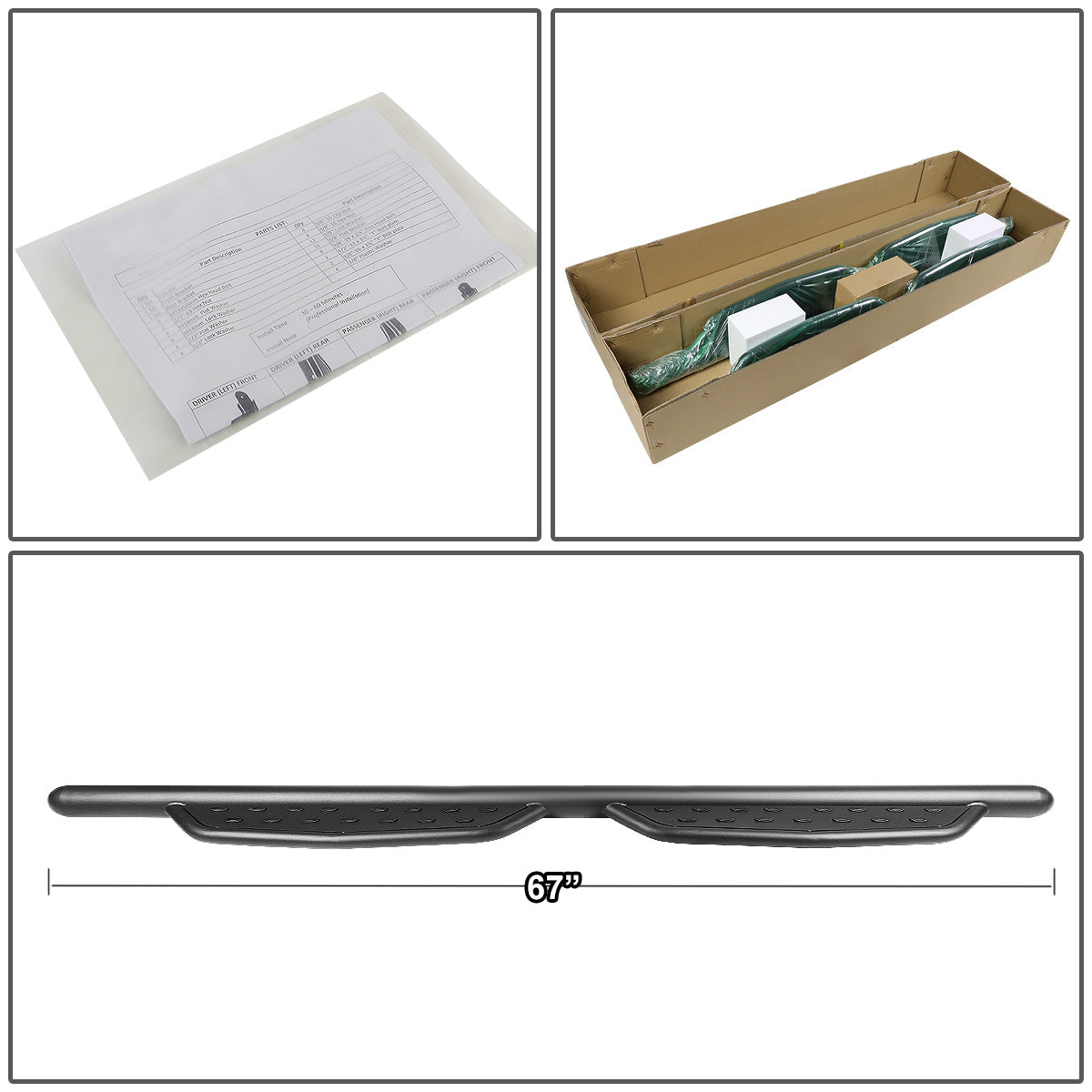 ESTRIBOS 3" - ROUND - EXTENDED - 99-16 FORD F-250, F-350 - EXTENDED CAB - MATTE BLACK