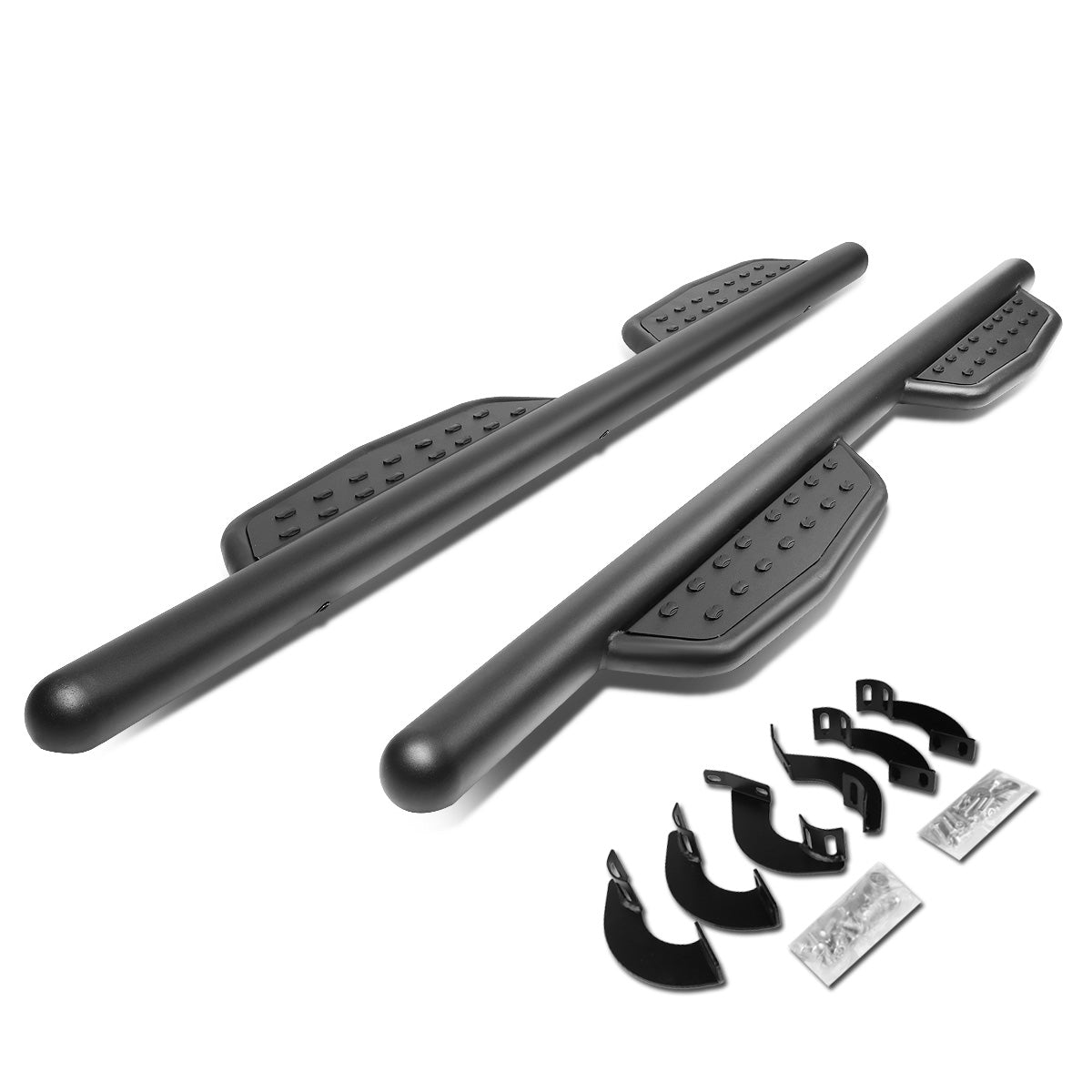 ESTRIBOS 3" ROUND - EXTENDED - 07-17 TOYOTA TUNDRA - EXTENDED CAB - MATTE BLACK