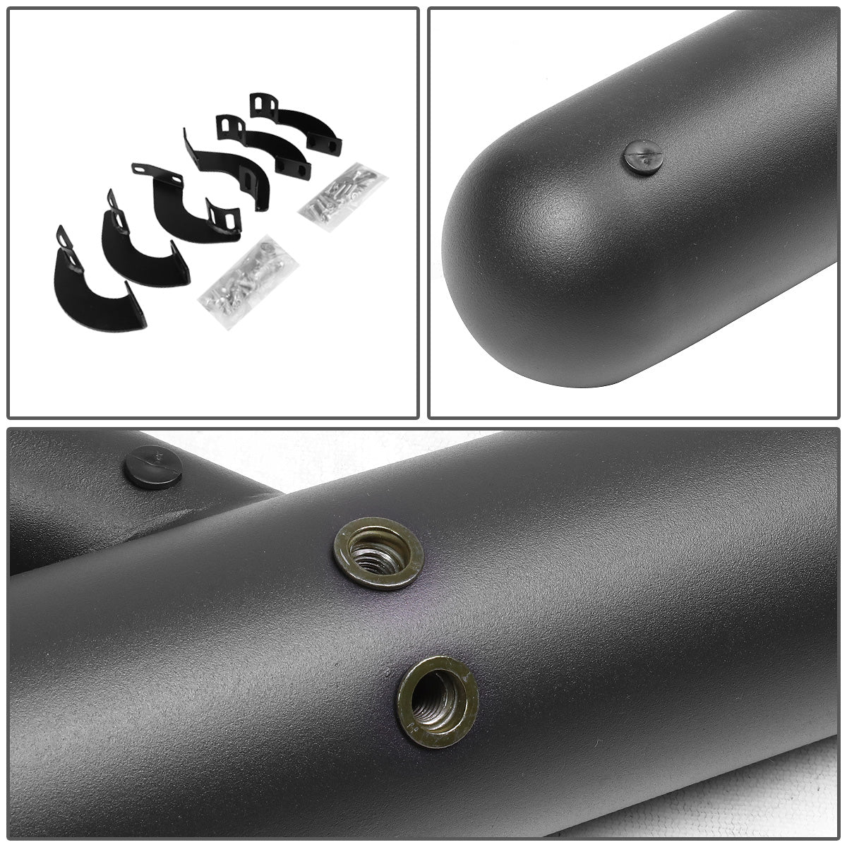 ESTRIBOS 3" ROUND - EXTENDED - 07-17 TOYOTA TUNDRA - EXTENDED CAB - MATTE BLACK