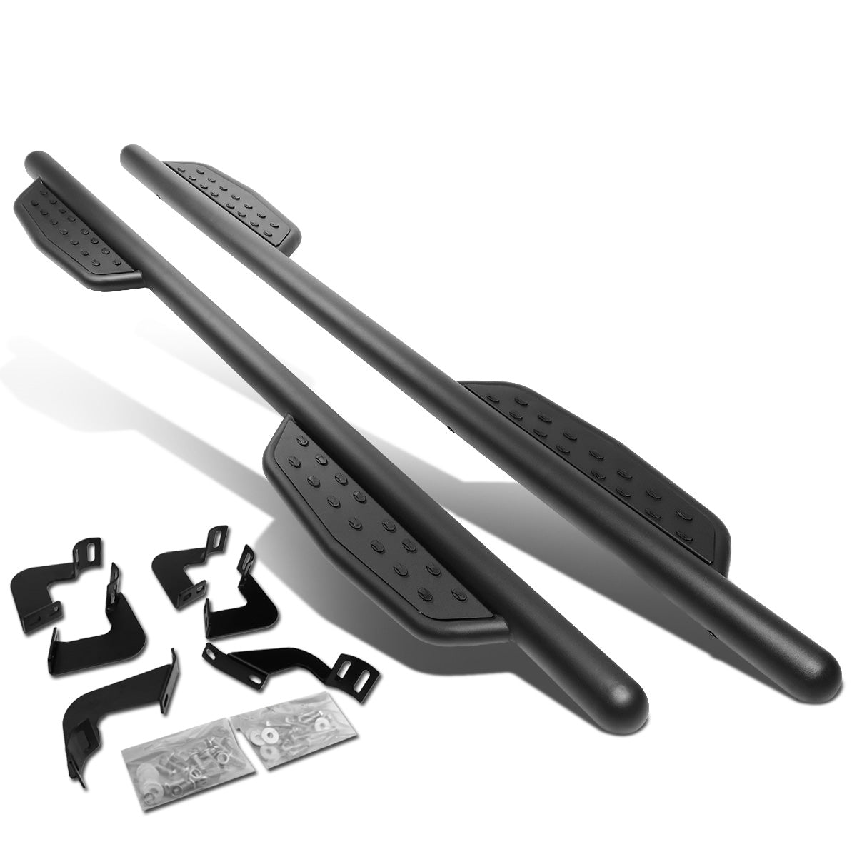 ESTRIBOS 3" ROUND - EXTENDED - 07-17 TOYOTA TACOMA - CREWMAX CAB - MATTE BLACK