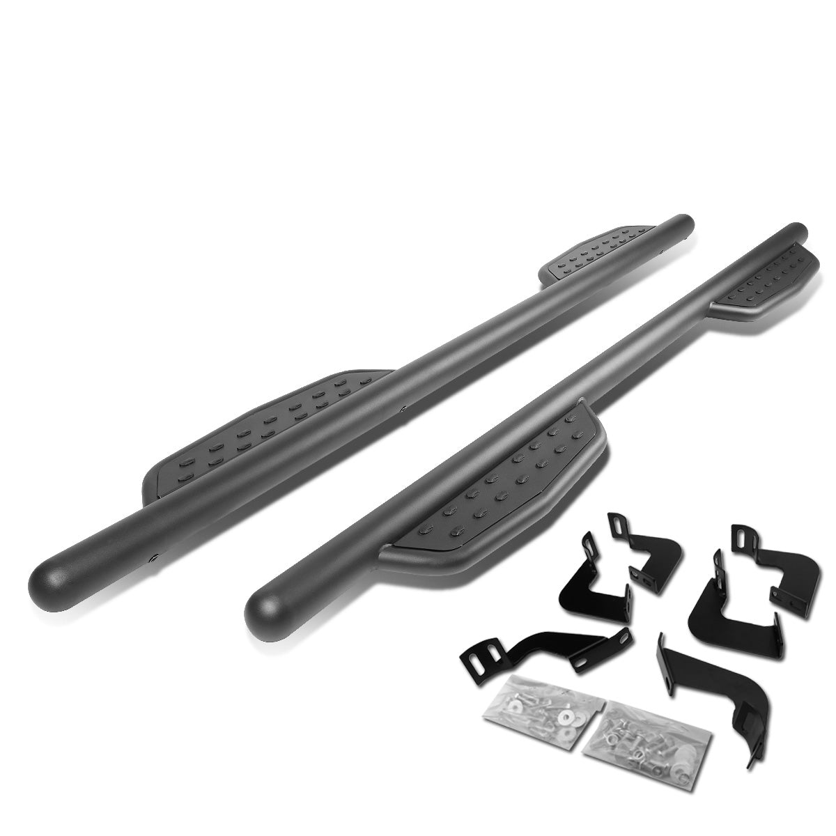 ESTRIBOS 3" ROUND - EXTENDED - 07-17 TOYOTA TACOMA - CREWMAX CAB - MATTE BLACK