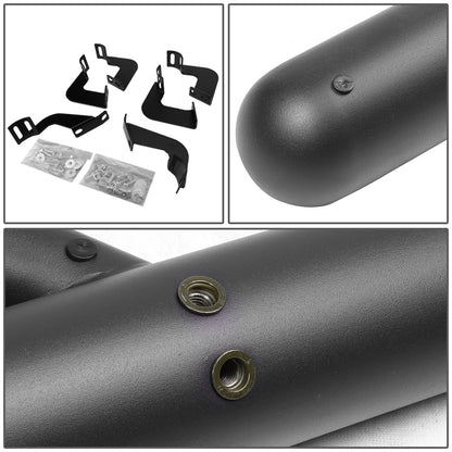 ESTRIBOS 3" ROUND - EXTENDED - 07-17 TOYOTA TACOMA - CREWMAX CAB - MATTE BLACK