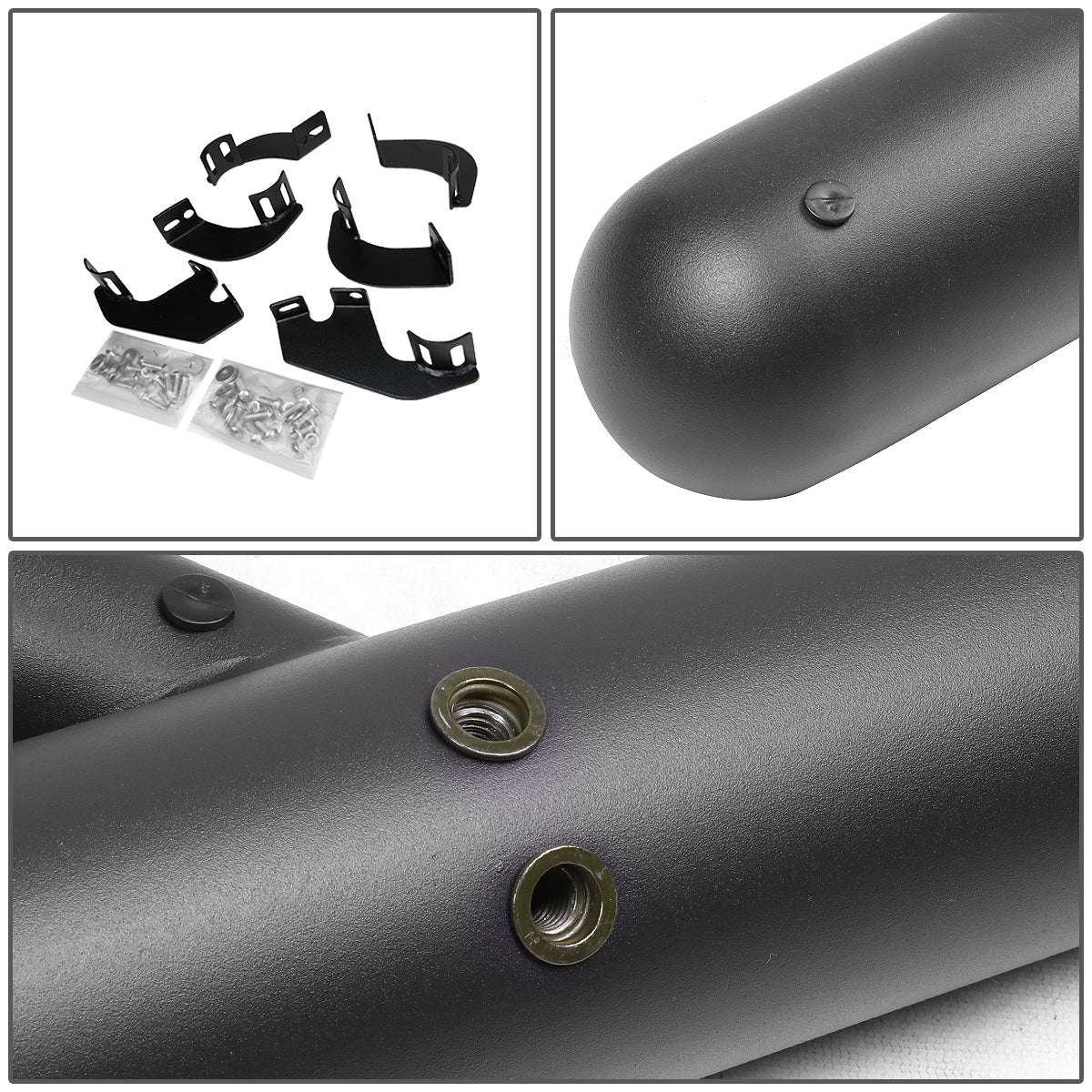 ESTRIBOS 3" ROUND - EXTENDED - 05-17 TOYOTA TACOMA - EXTENDED CAB - MATTE BLACK