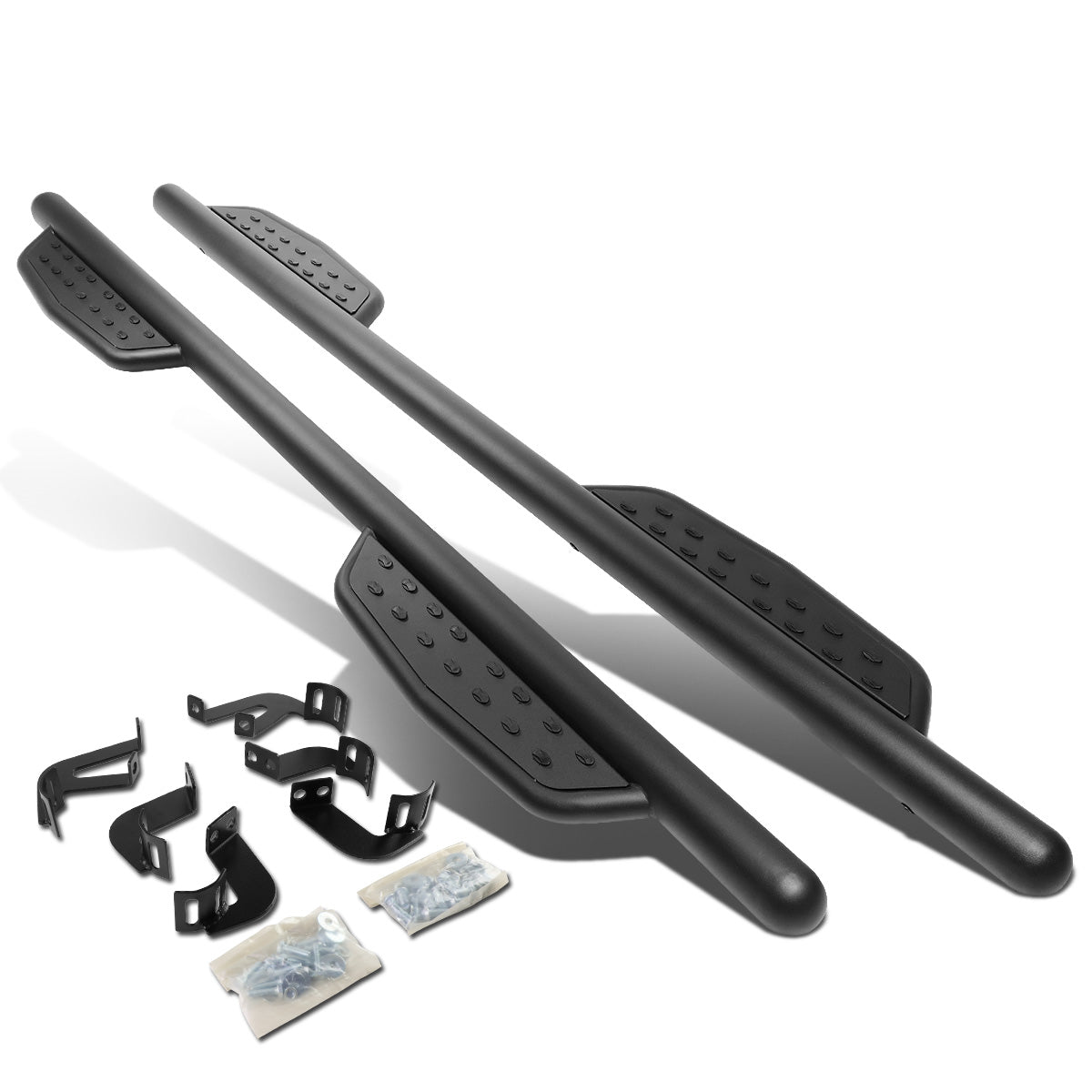 ESTRIBOS 3" ROUND - EXTENDED - 05-17 TOYOTA TACOMA - CREW CAB - MATTE BLACK