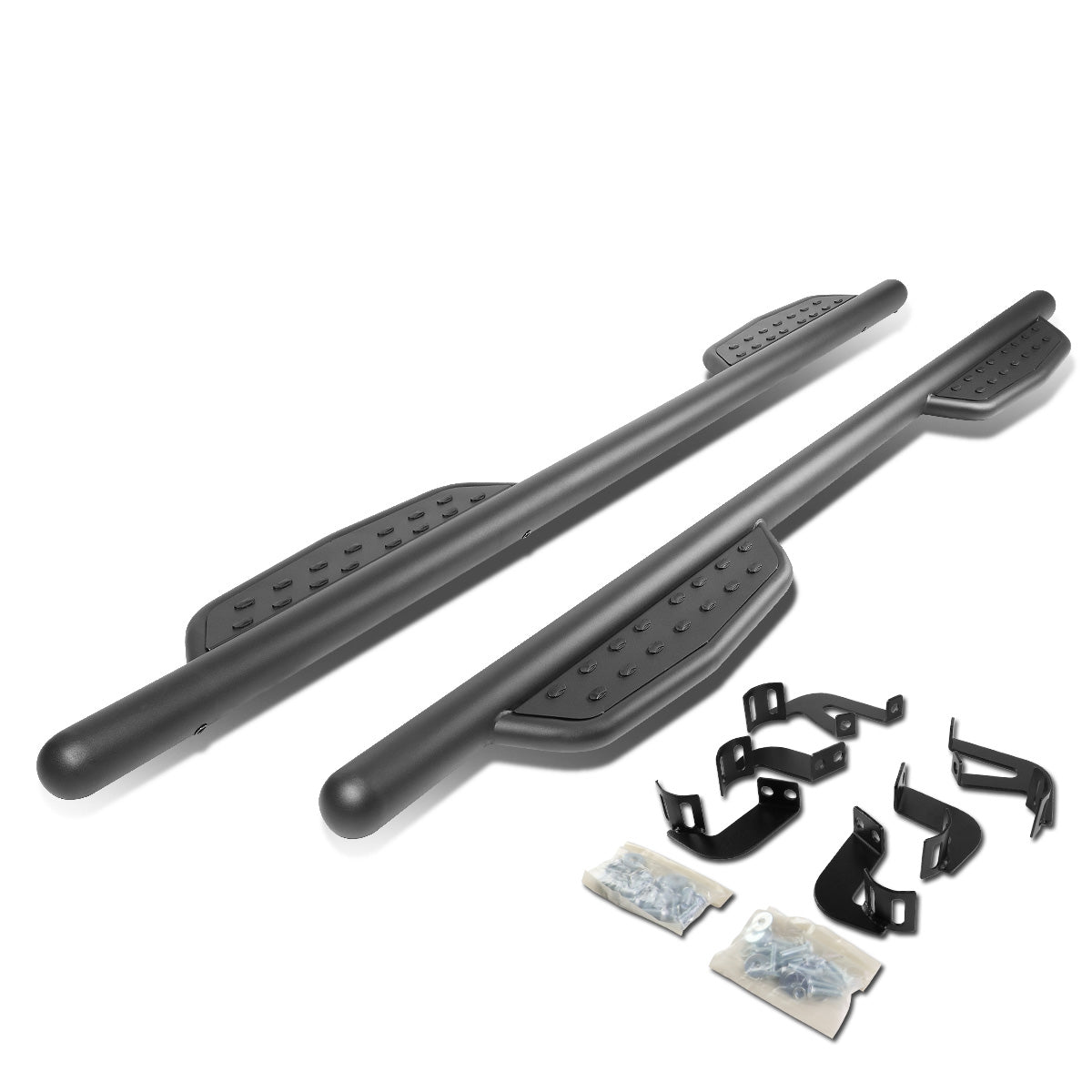 ESTRIBOS 3" ROUND - EXTENDED - 05-17 TOYOTA TACOMA - CREW CAB - MATTE BLACK