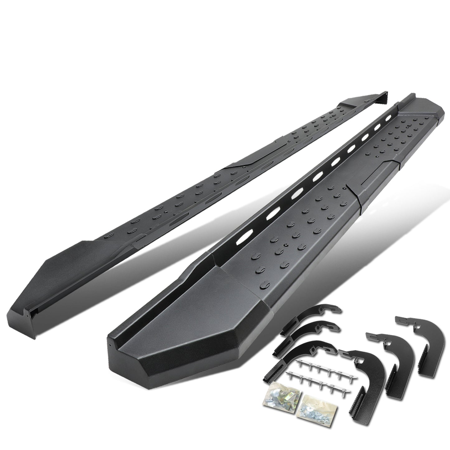 ESTRIBOS 5.5" - STRAIGHT - W/ MOUNTING BRACKETS - 15-24 CHEVY COLORADO, GMC CANYON - CREW CAB - BLACK