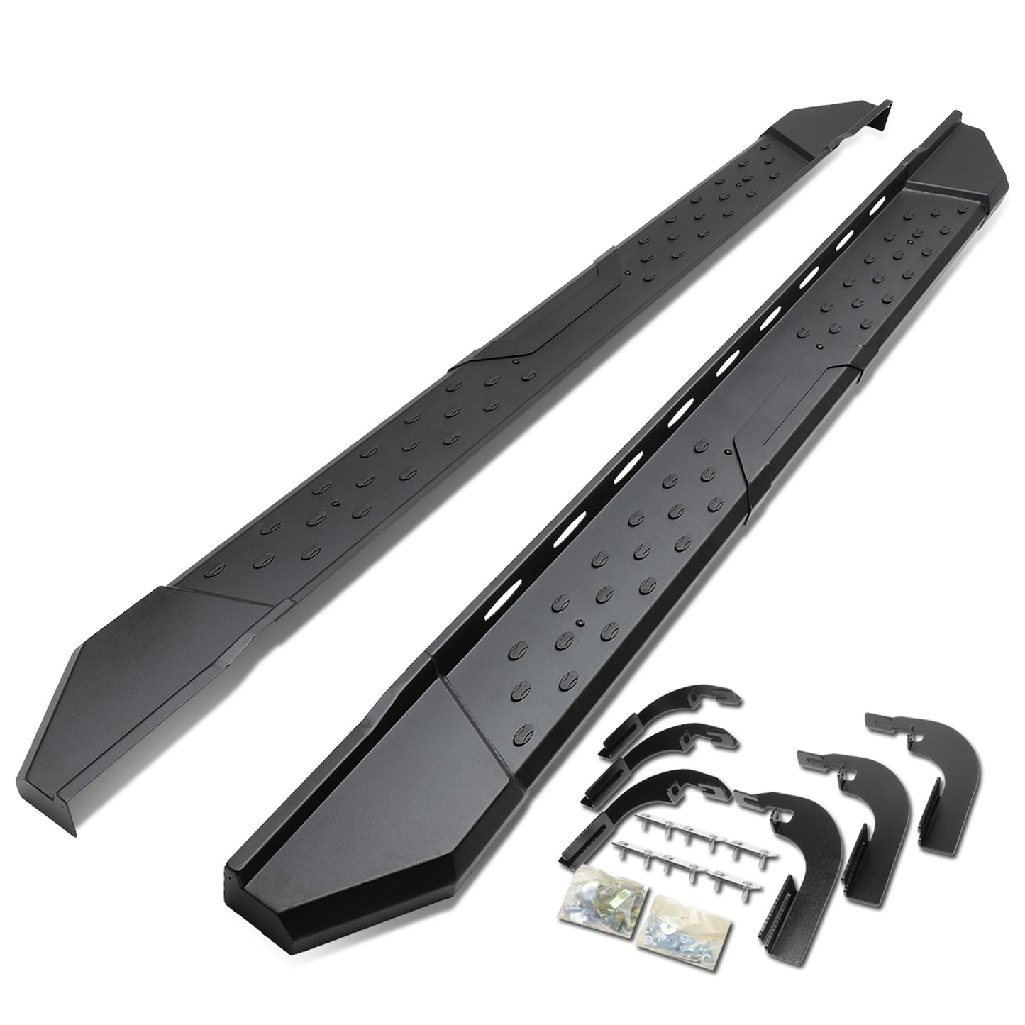 ESTRIBOS 5.5" - STRAIGHT - W/ MOUNTING BRACKETS - 15-24 CHEVY COLORADO, GMC CANYON - CREW CAB - BLACK