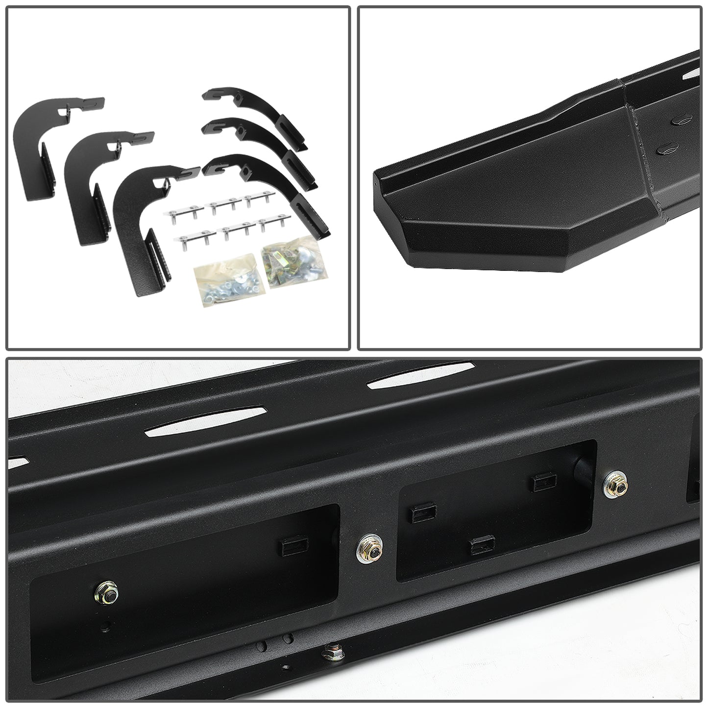 ESTRIBOS 5.5" - STRAIGHT - W/ MOUNTING BRACKETS - 15-24 CHEVY COLORADO, GMC CANYON - CREW CAB - BLACK