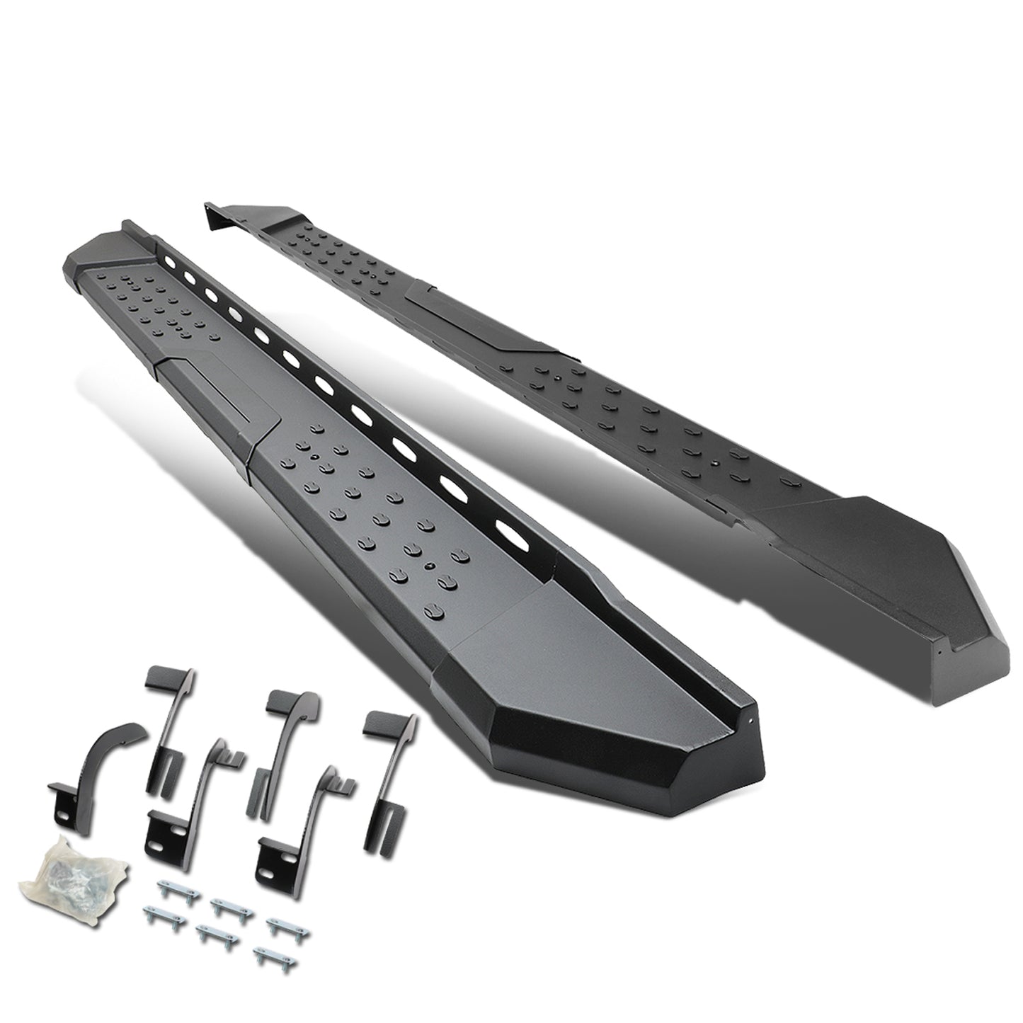 ESTRIBOS 5.5" - STRAIGHT - W/ MOUNTING BRACKETS - 09-17 DODGE RAM 1500 - CREW CAB - BLACK