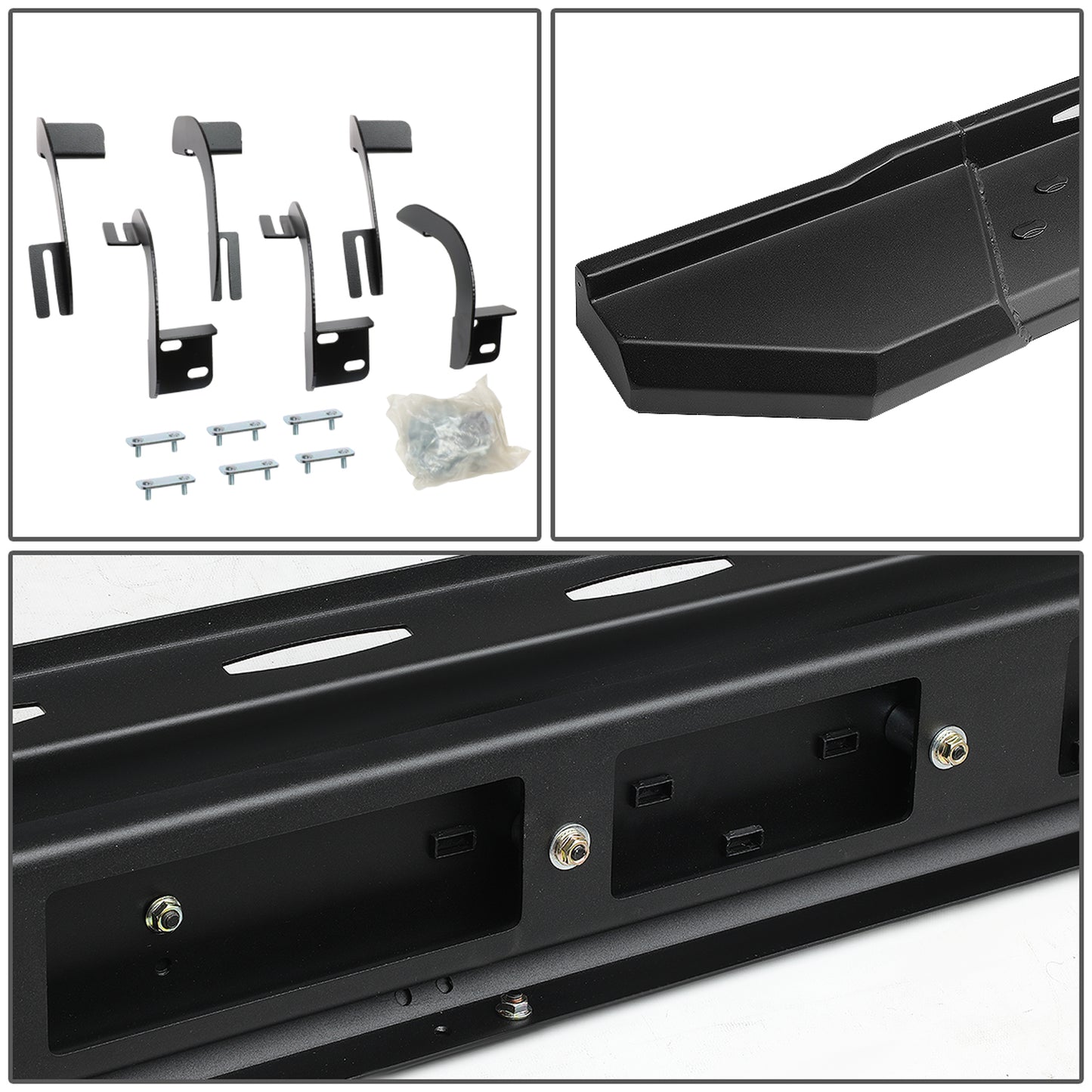 ESTRIBOS 5.5" - STRAIGHT - W/ MOUNTING BRACKETS - 09-17 DODGE RAM 1500 - CREW CAB - BLACK