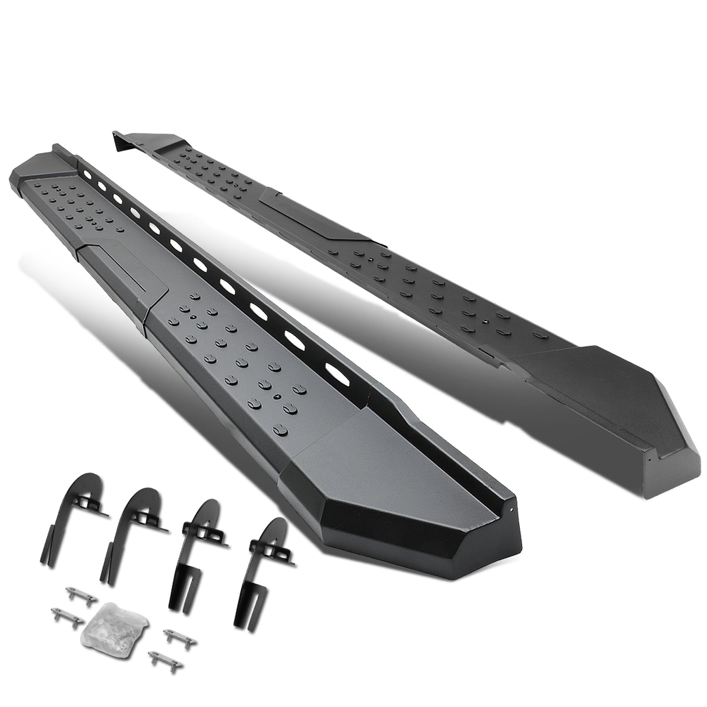 ESTRIBOS 5.5" - STRAIGHT - W/ MOUNTING BRACKETS - 09-14 FORD F-150 - CREW CAB - BLACK