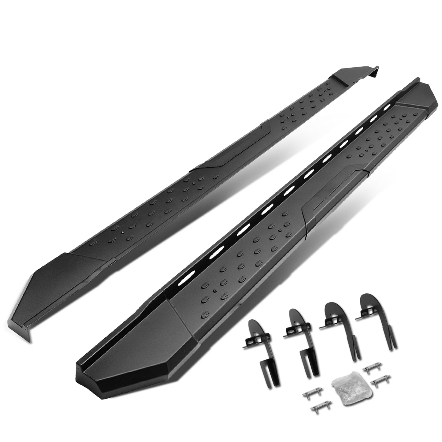 ESTRIBOS 5.5" - STRAIGHT - W/ MOUNTING BRACKETS - 09-14 FORD F-150 - CREW CAB - BLACK