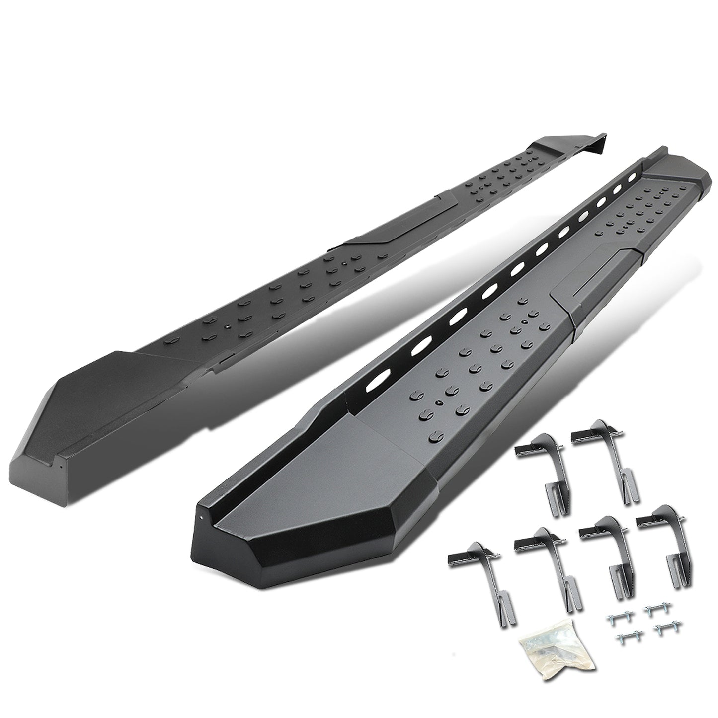 ESTRIBOS 5.5" - STRAIGHT - W/ MOUNTING BRACKETS - 15-17 FORD F-150 - CREW CAB - BLACK