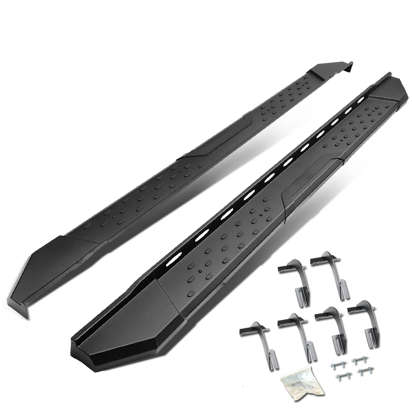 ESTRIBOS 5.5" - STRAIGHT - W/ MOUNTING BRACKETS - 15-17 FORD F-150 - CREW CAB - BLACK