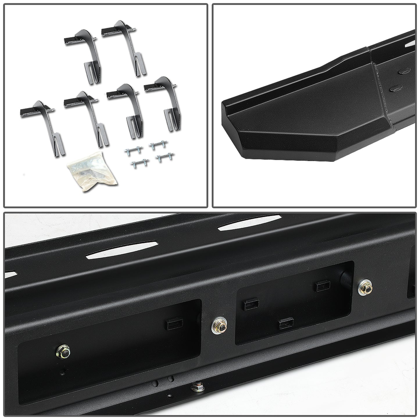 ESTRIBOS 5.5" - STRAIGHT - W/ MOUNTING BRACKETS - 15-17 FORD F-150 - CREW CAB - BLACK