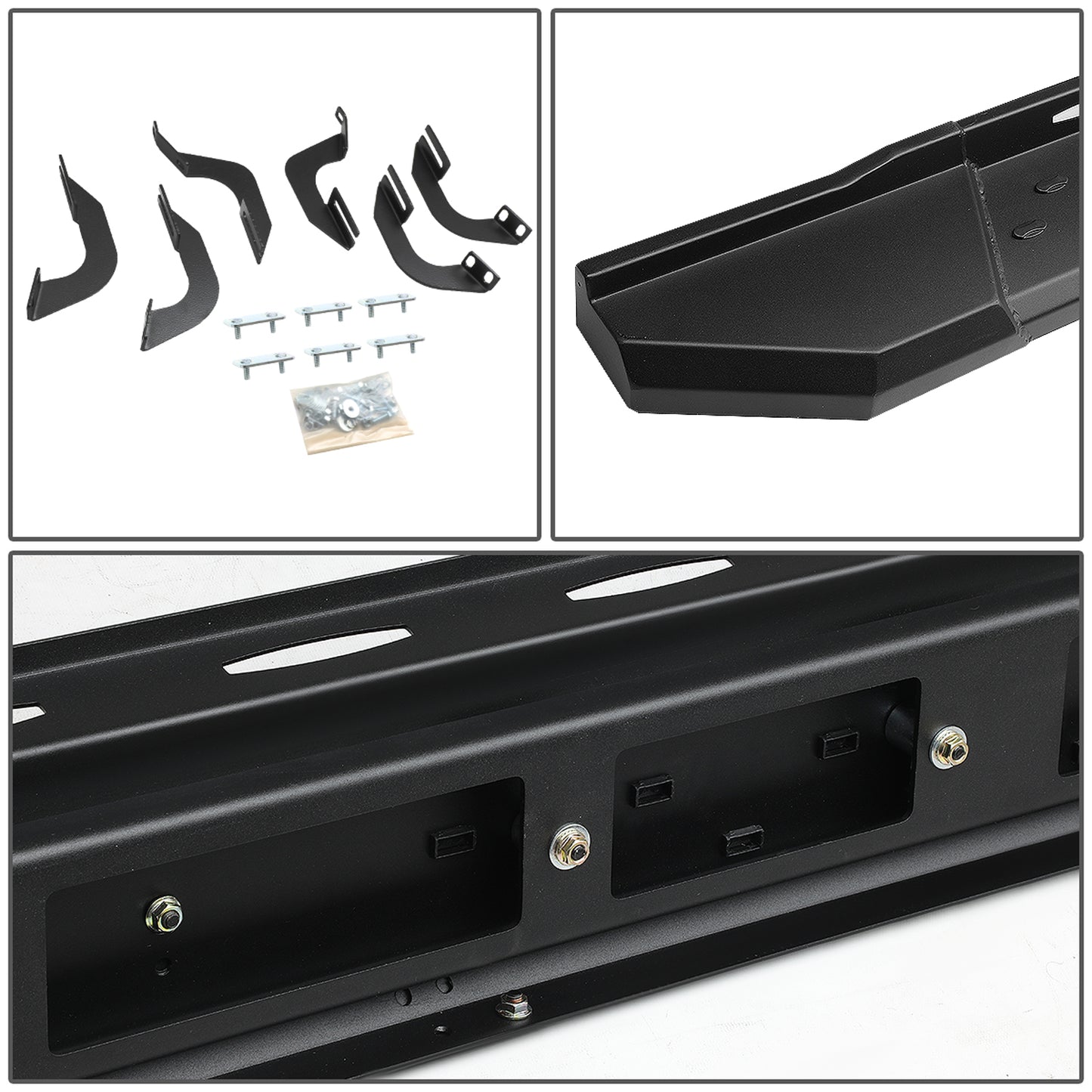 ESTRIBOS 5.5" - STRAIGHT - W/ MOUNTING BRACKETS - 07-17 TOYOTA TUNDRA - CREW CAB - BLACK