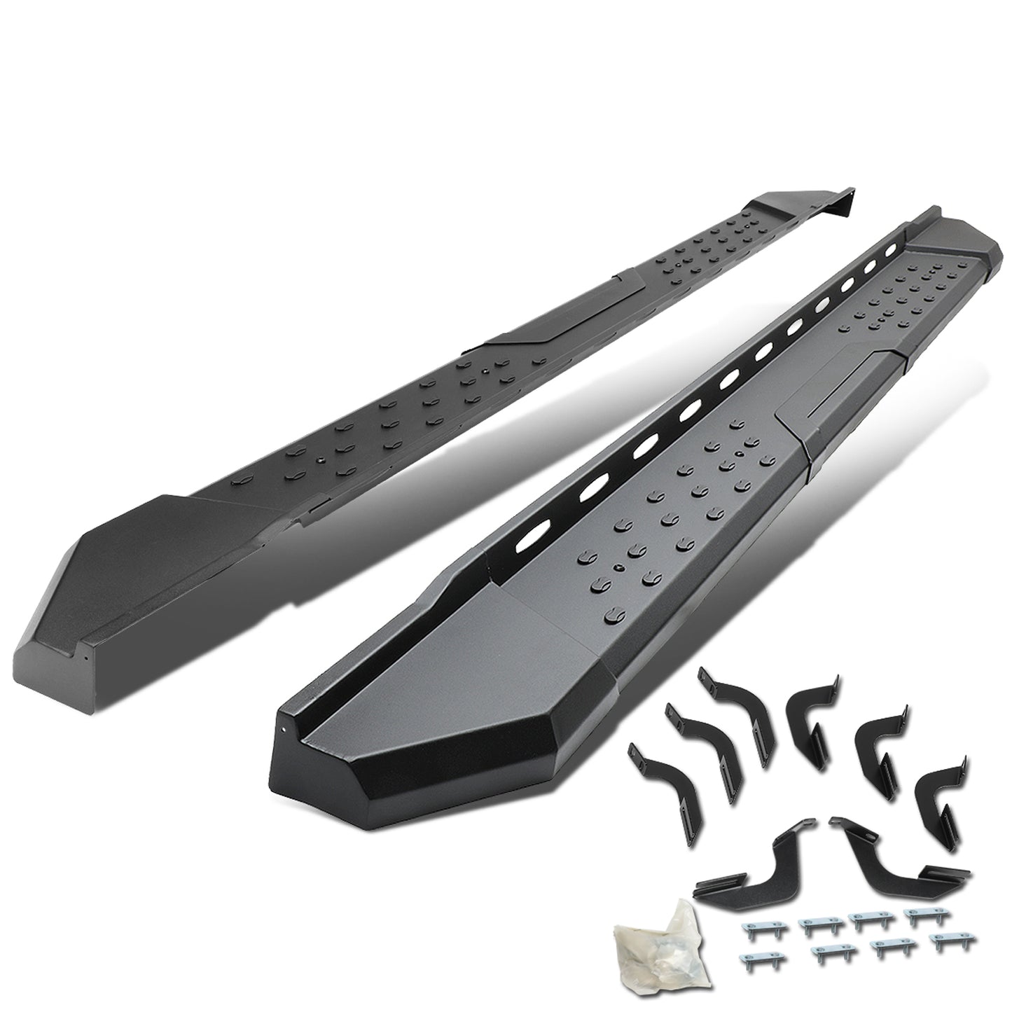 ESTRIBOS 5.5" - STRAIGHT - W/ MOUNTING BRACKETS - 07-17 TOYOTA TUNDRA - CREWMAX - BLACK