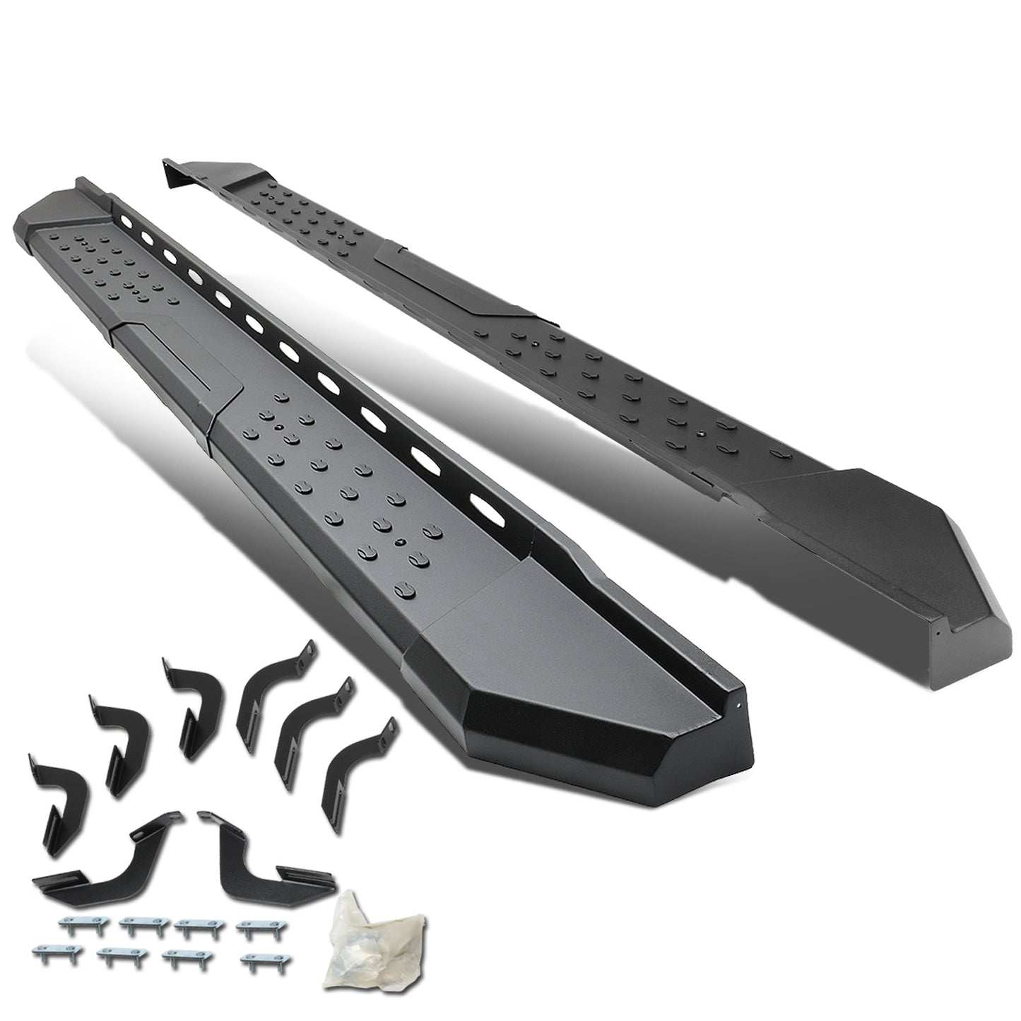 ESTRIBOS 5.5" - STRAIGHT - W/ MOUNTING BRACKETS - 07-17 TOYOTA TUNDRA - CREWMAX - BLACK