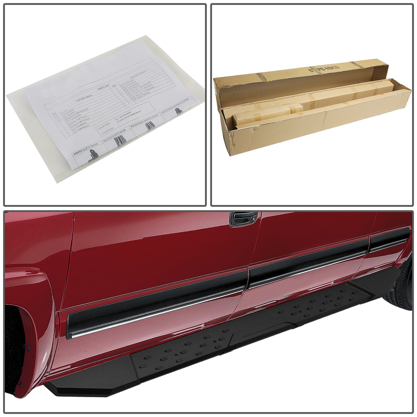 ESTRIBOS 5.5" - STRAIGHT - W/ MOUNTING BRACKETS - 05-16 TOYOTA TACOMA - ACCESS CAB - BLACK