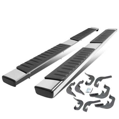 ESTRIBOS 6" - STRAIGHT - 07-18 CHEVY SILVERADO 1500, GMC SIERRA 1500 / 07-19 CHEVY SILVERADO 2500HD, 3500HD, GMC SIERRA 2500HD, 3500HD - DOES NOT FIT DIESEL MODELS EQUIPPED WITH DEF TANK - CREW CAB - SILVER