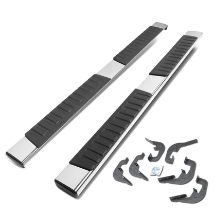 ESTRIBOS 6" - STRAIGHT - 07-18 CHEVY SILVERADO 1500, GMC SIERRA 1500 / 07-19 CHEVY SILVERADO 2500HD, 3500HD, GMC SIERRA 2500HD, 3500HD - DOES NOT FIT DIESEL MODELS EQUIPPED WITH DEF TANK - CREW CAB - SILVER