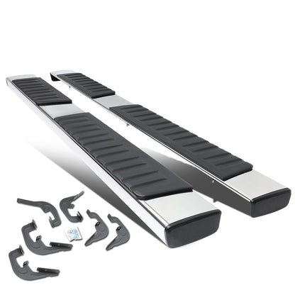 ESTRIBOS 6" - STRAIGHT - 07-18 CHEVY SILVERADO 1500, GMC SIERRA 1500 / 07-19 CHEVY SILVERADO 2500HD, 3500HD, GMC SIERRA 2500HD, 3500HD - EXTENDED CAB - SILVER