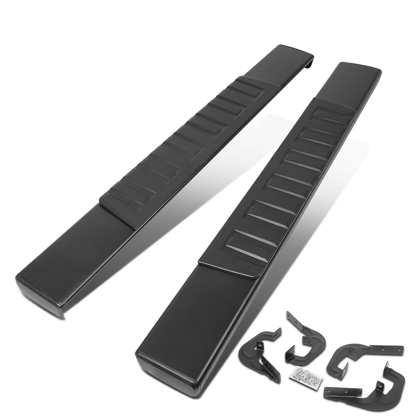 ESTRIBOS 6" - STRAIGHT - ALUMINUM - 07-18 CHEVY SILVERADO 1500, GMC SIERRA 1500 / 07-19 CHEVY SILVERADO 2500HD, 3500HD, GMC SIERRA 2500HD, 3500HD - STANDARD CAB - BLACK