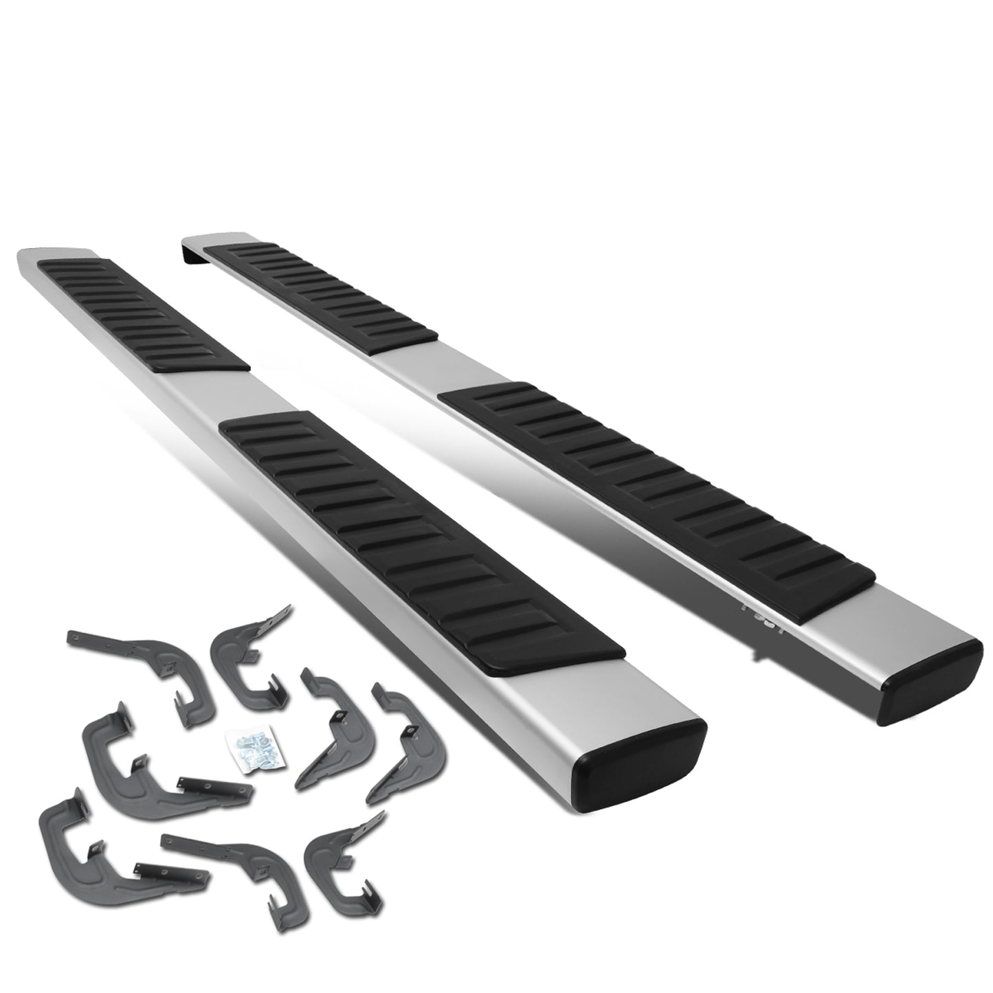 ESTRIBOS 6" - OVAL - STRAIGHT - 07-18 CHEVY SILVERADO, GMC SIERRA - CREW CAB - BLACK