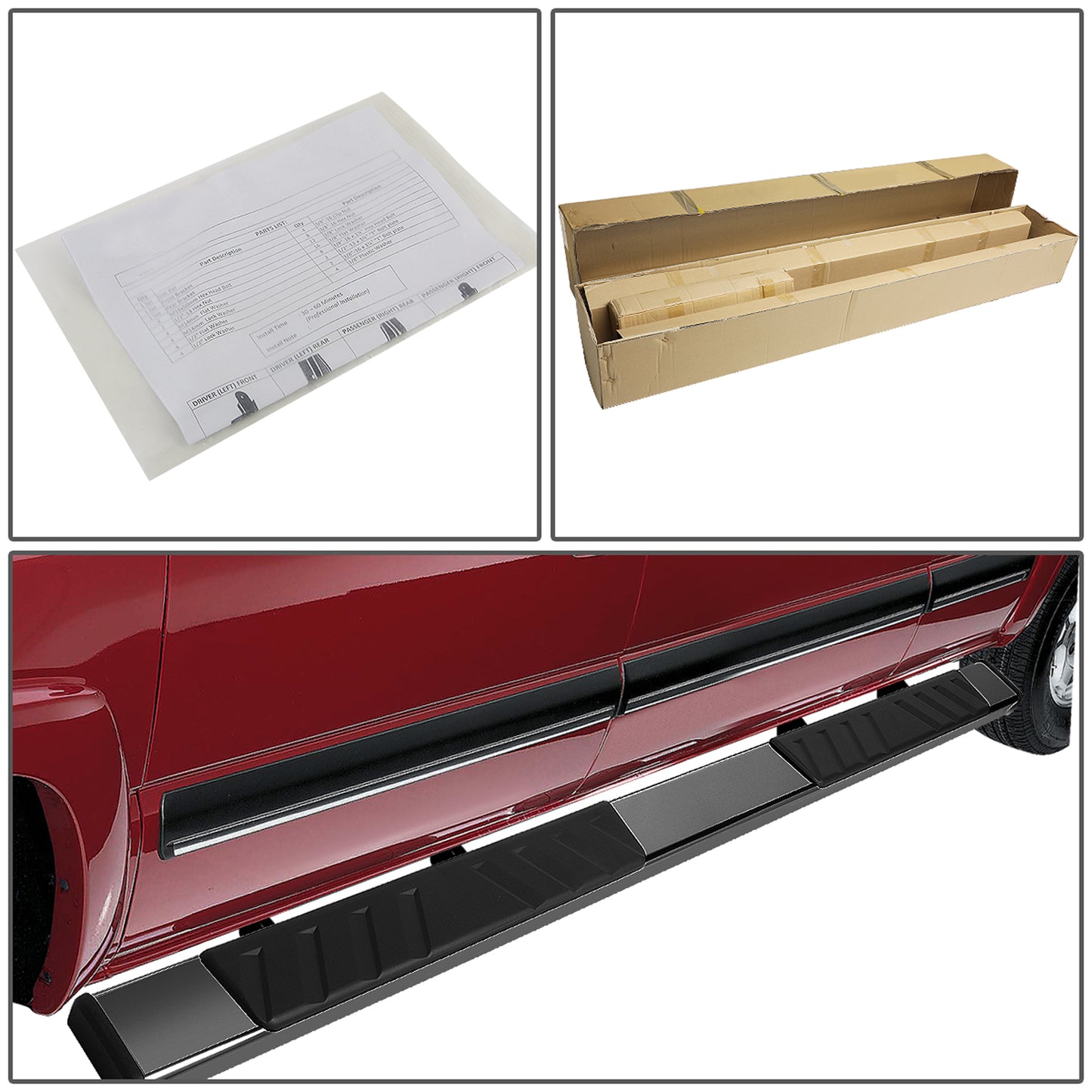 ESTRIBOS 5" OVAL - STRAIGHT - 07-18 CHEVY SILVERADO 1500, GMC SIERRA 1500 / 07-19 CHEVY SILVERADO 2500HD, 3500HD, GMC SIERRA 2500HD, 3500HD - DOES NOT FIT DIESEL MODELS EQUIPPED WITH DEF TANK - CREW CAB - STEEL