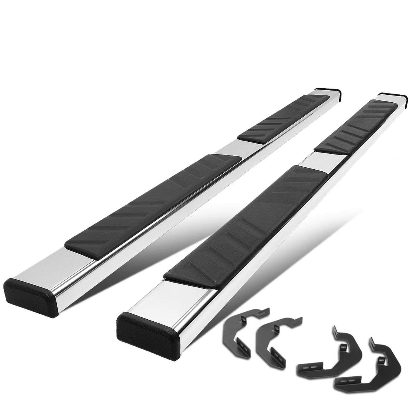 ESTRIBOS 5" OVAL - STRAIGHT - 07-18 CHEVY SILVERADO 1500, GMC SIERRA 1500 / 07-19 CHEVY SILVERADO 2500HD, 3500HD, GMC SIERRA 2500HD, 3500HD - EXTENDED CAB - SILVER