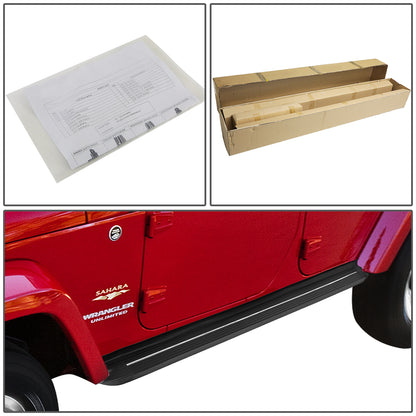 ESTRIBOS 4.5" - FLAT BOARD - 07-18 JEEP WRANGLER JK 4-DR - BLACK