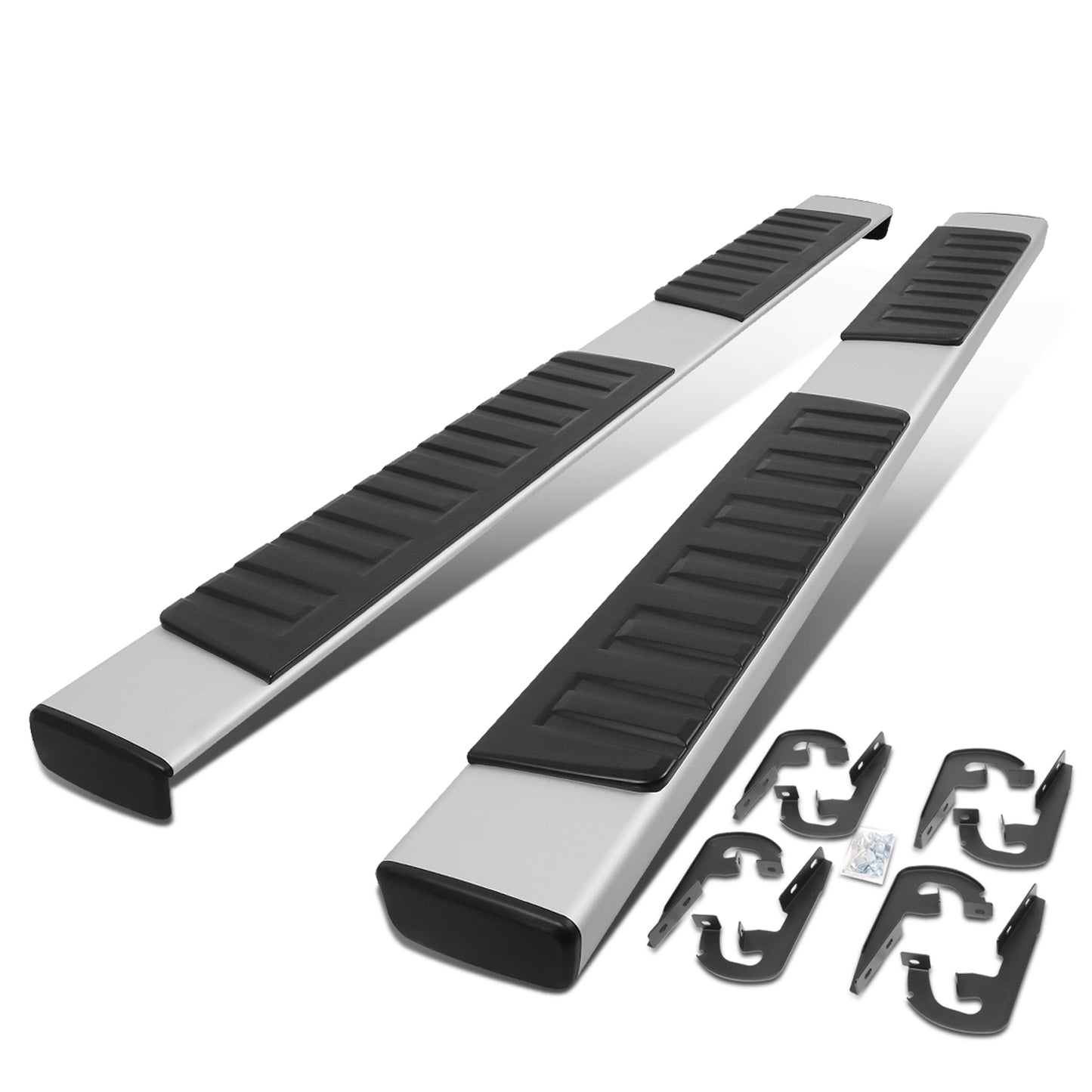 ESTRIBOS 6" - FLAT BOARD - 04-14 FORD F-150 - EXTENDED CAB - CHROME / BLACK