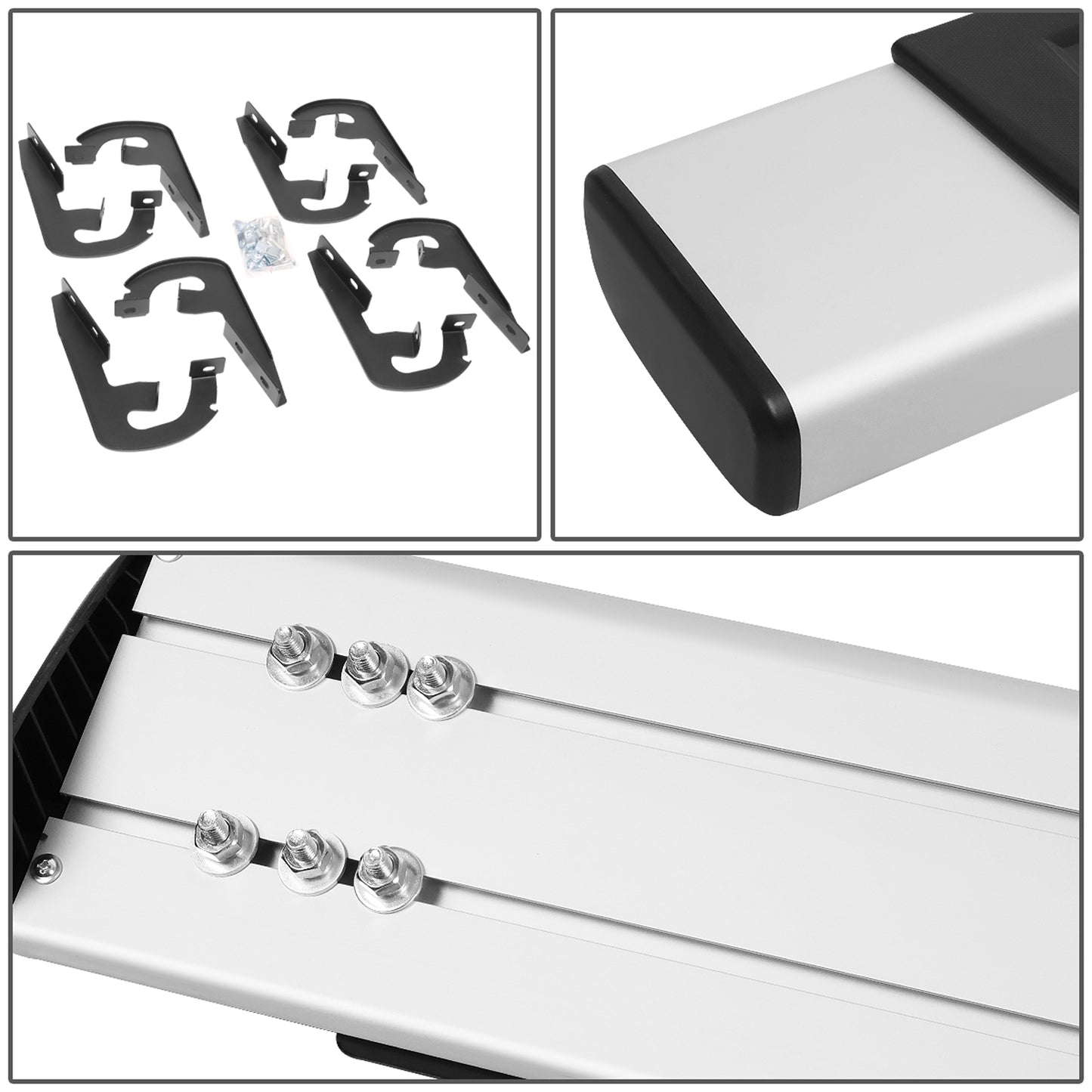 ESTRIBOS 6" - FLAT BOARD - 04-14 FORD F-150 - EXTENDED CAB - CHROME / BLACK