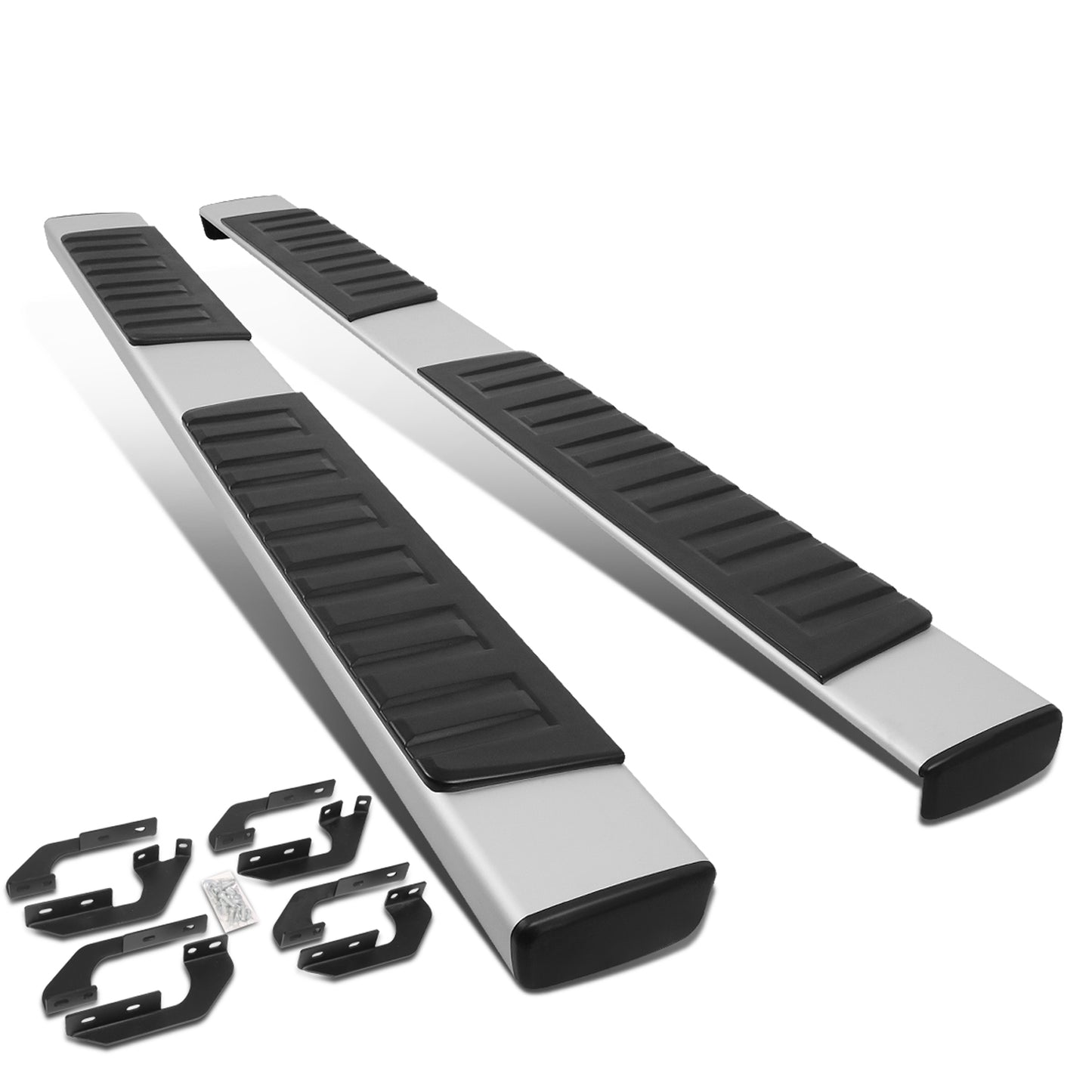 ESTRIBOS 6" - 07-21 TOYOTA TUNDRA - DOUBLE CAB - SILVER / BLACK