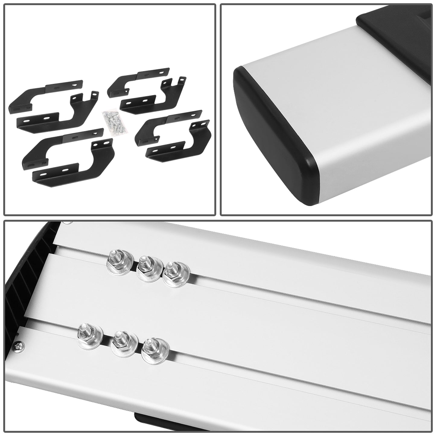 ESTRIBOS 6" - 07-21 TOYOTA TUNDRA - DOUBLE CAB - SILVER / BLACK