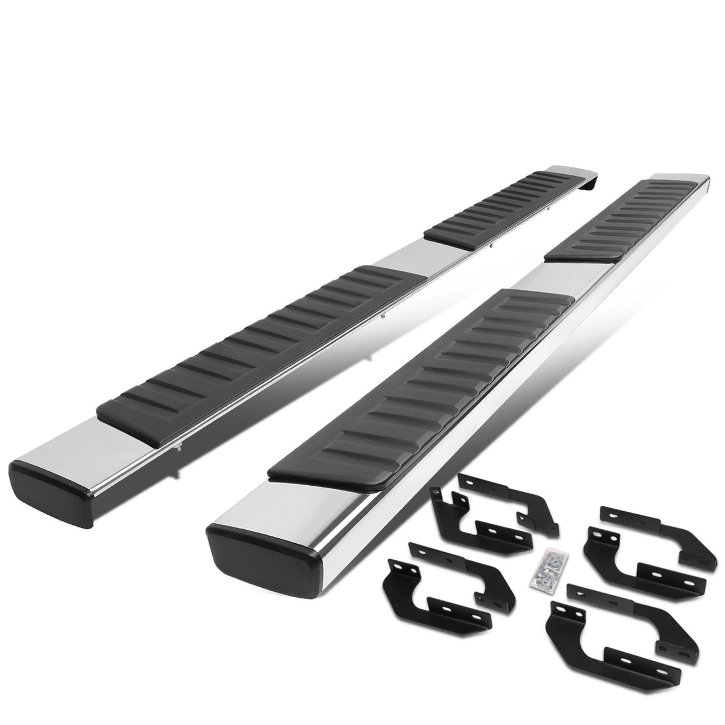 ESTRIBOS 6" - FLAT BOARD - 07-21 TOYOTA TUNDRA - CREW MAX - CHROME / BLACK