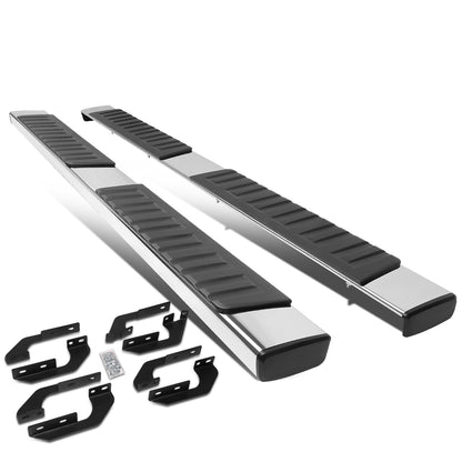 ESTRIBOS 6" - FLAT BOARD - 07-21 TOYOTA TUNDRA - CREW MAX - CHROME / BLACK