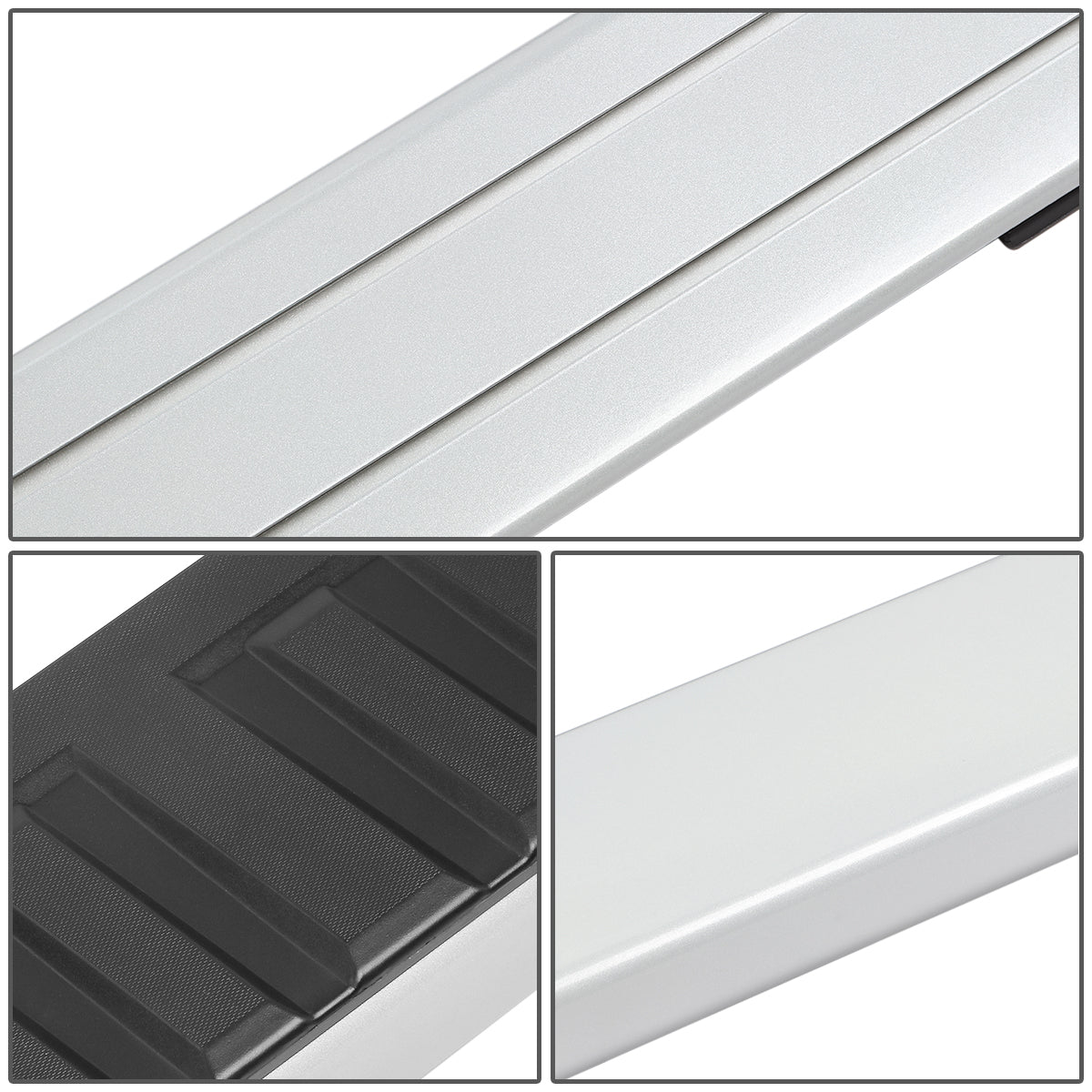 ESTRIBOS 6" - FLAT BOARD - 99-16 FORD F-250, F-350, F-450, F-550 SUPER DUTY - EXTENDED CAB - CHROME / BLACK