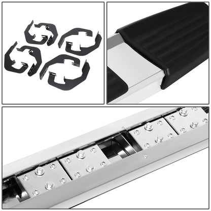 ESTRIBOS 6" - 07-18 CHEVY SILVERADO 1500, GMC SIERRA 1500 / 07-19 CHEVY SILVERADO 2500HD, SILVERADO 3500HD, GMC SIERRA 2500HD, SIERRA 3500HD - CREW CAB - CHROME / BLACK