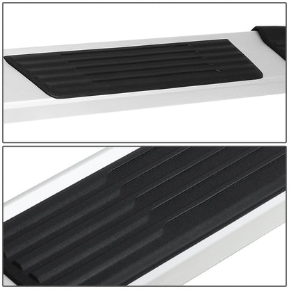 ESTRIBOS 6" - ALUMINUM - 19-20 CHEVY SILVERADO 1500, GMC SIERRA 1500 / 19-20 CHEVY SILVERADO 2500HD, 3500HD, GMC SIERRA 2500HD, SIERRA 3500HD - CREW CAB - CHROME / BLACK