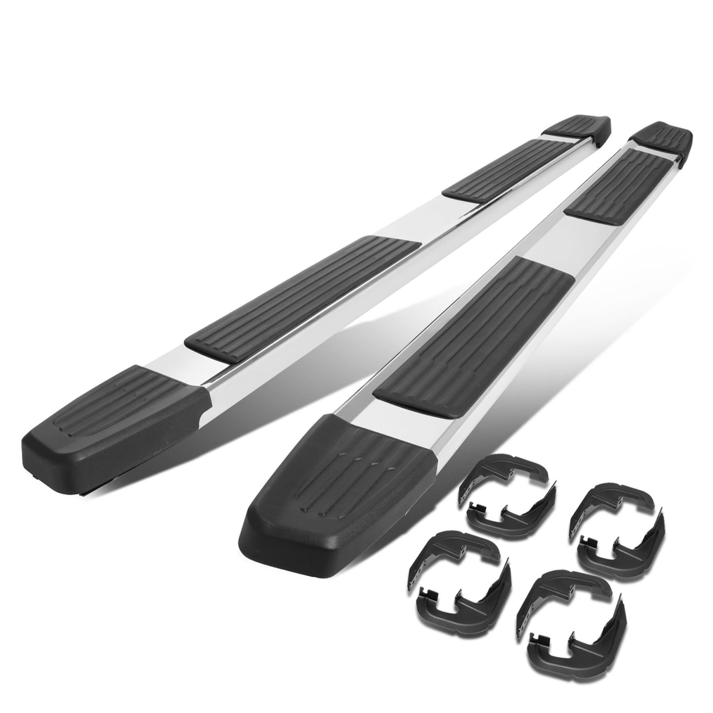 ESTRIBOS 6" - 19-20 CHEVY SILVERADO 1500, GMC SIERRA 1500 / 19-20 CHEVY SILVERADO 2500HD, 3500HD, GMC SIERRA 2500HD, SIERRA 3500HD - CREW CAB - CHROME / BLACK