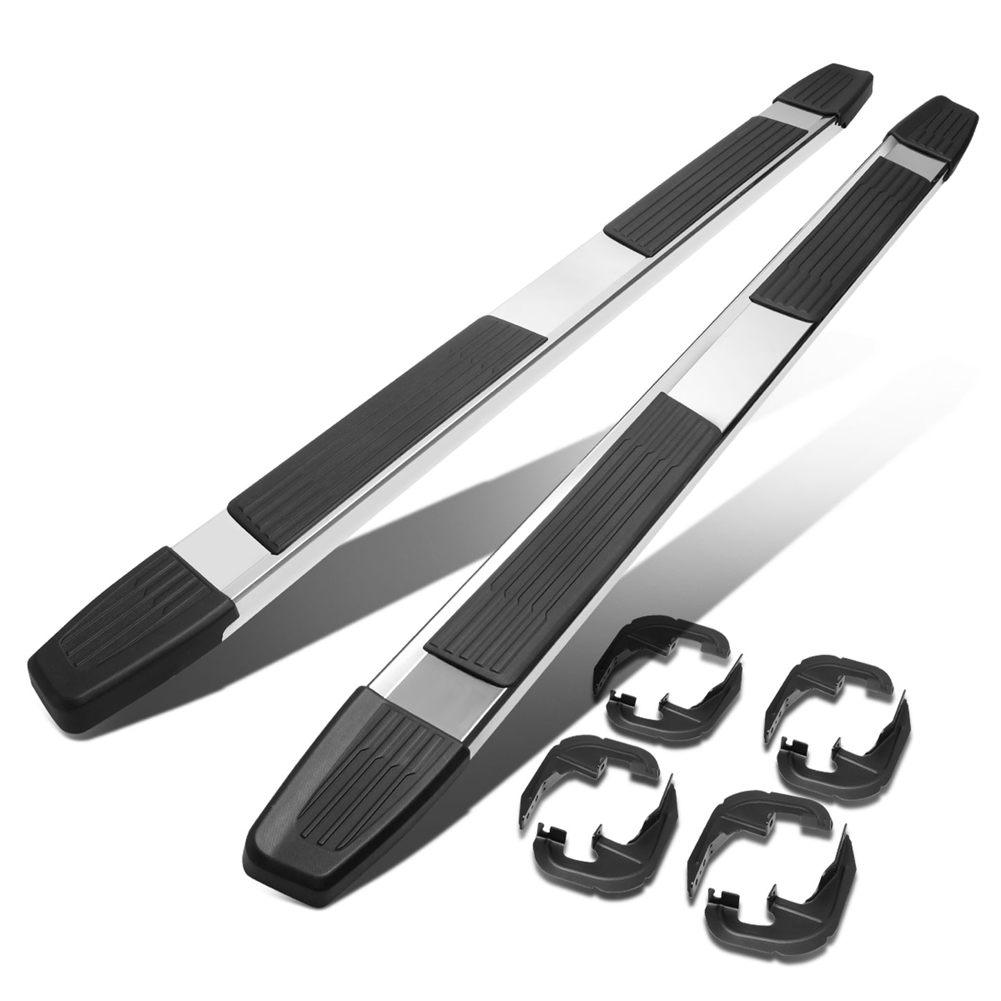 ESTRIBOS 6" - 19-20 CHEVY SILVERADO 1500, GMC SIERRA 1500 / 19-20 CHEVY SILVERADO 2500HD, 3500HD, GMC SIERRA 2500HD, SIERRA 3500HD - CREW CAB - CHROME / BLACK