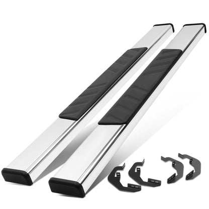 ESTRIBOS 4.75" - 07-18 CHEVY SILVERADO 1500, GMC SIERRA 1500 / 07-19 CHEVY SILVERADO 2500HD, SILVERADO 3500HD, GMC SIERRA 2500HD, SIERRA 3500HD - REGULAR CAB - CHROME / BLACK