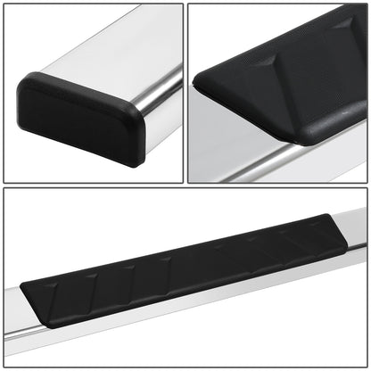 ESTRIBOS 4.75" - 07-18 CHEVY SILVERADO 1500, GMC SIERRA 1500 / 07-19 CHEVY SILVERADO 2500HD, SILVERADO 3500HD, GMC SIERRA 2500HD, SIERRA 3500HD - REGULAR CAB - CHROME / BLACK