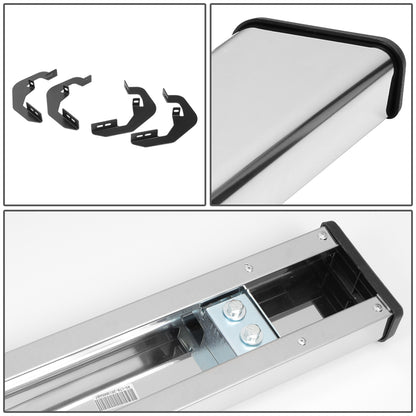 ESTRIBOS 4.75" - 07-18 CHEVY SILVERADO 1500, GMC SIERRA 1500 / 07-19 CHEVY SILVERADO 2500HD, SILVERADO 3500HD, GMC SIERRA 2500HD, SIERRA 3500HD - REGULAR CAB - CHROME / BLACK