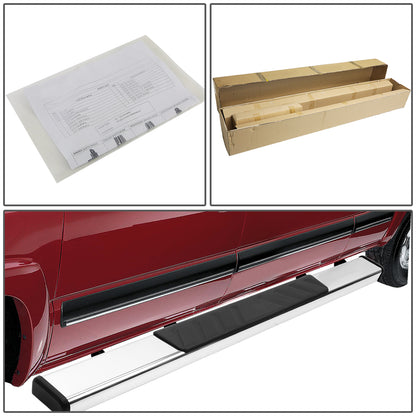 ESTRIBOS 4.75" - 07-18 CHEVY SILVERADO 1500, GMC SIERRA 1500 / 07-19 CHEVY SILVERADO 2500HD, SILVERADO 3500HD, GMC SIERRA 2500HD, SIERRA 3500HD - REGULAR CAB - CHROME / BLACK